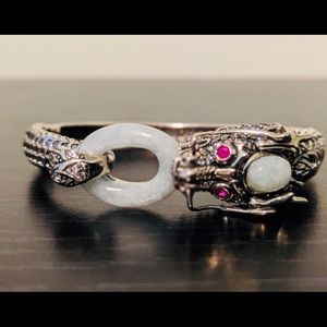 Sterling Silver Dragon Gem Bracelet